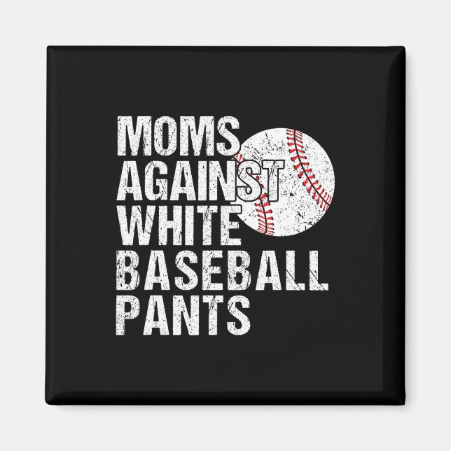 Mammor mot White Baseball Byxor Funny Baseball M Magnet (Framsidan)