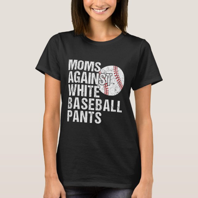 Mammor mot White Baseball Byxor Funny Baseball M T Shirt (Framsida)