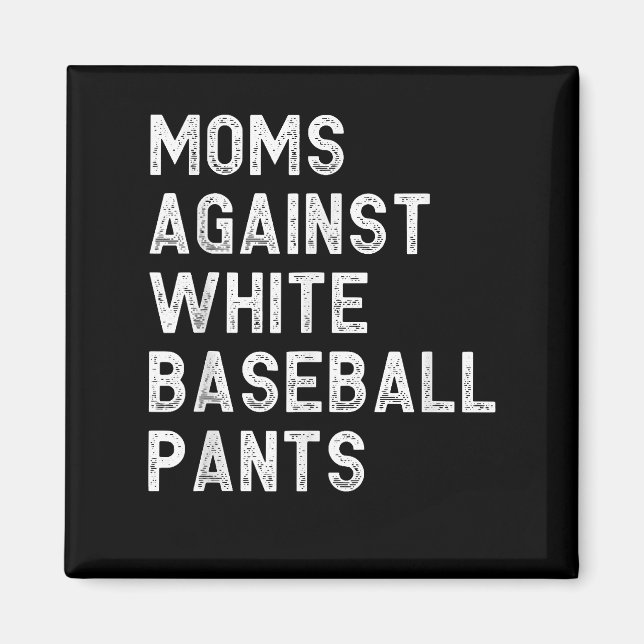 Mammor mot White Baseball Byxor - funny Baseball Magnet (Framsidan)