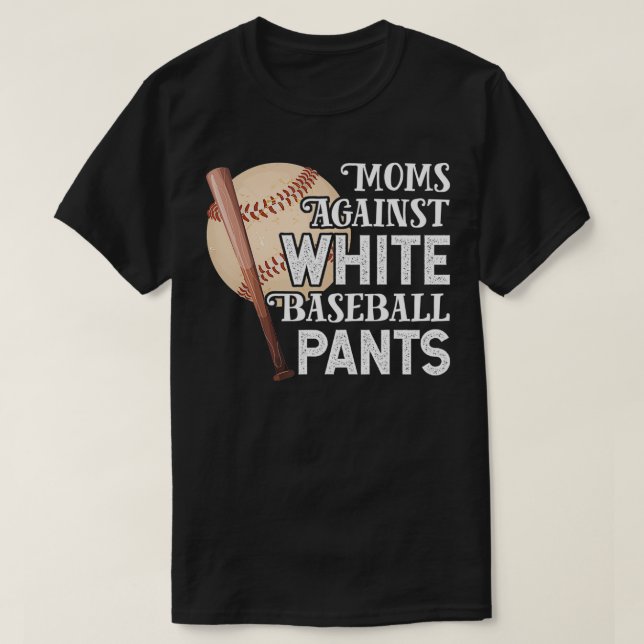 Mammor mot White Baseball Byxor Funny Baseball T Shirt (Design framsida)