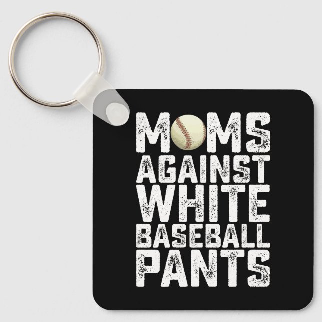 Mammor mot White Baseball Byxor Mors dag Nyckelring (Framsida)