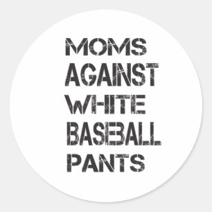 Mammor mot White Baseball Byxor Runt Klistermärke