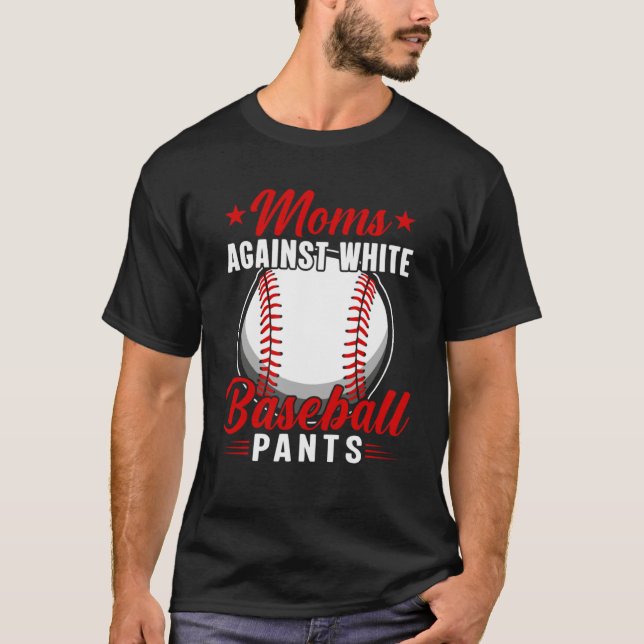Mammor mot White Baseball Byxor T Shirt (Framsida)