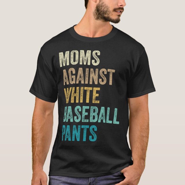 Mammor mot White Baseball Byxor T Shirt (Framsida)