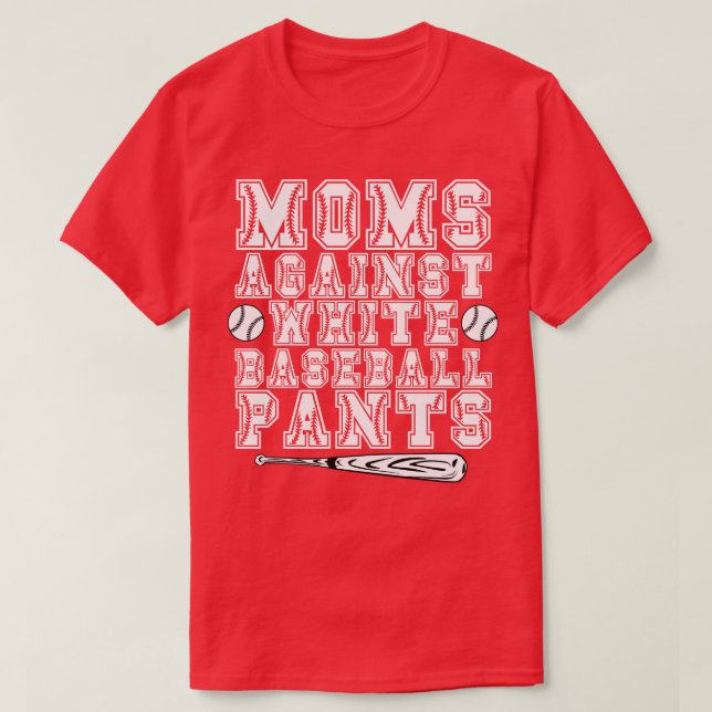 Mammor mot White Baseball Byxor T Shirt (Design framsida)