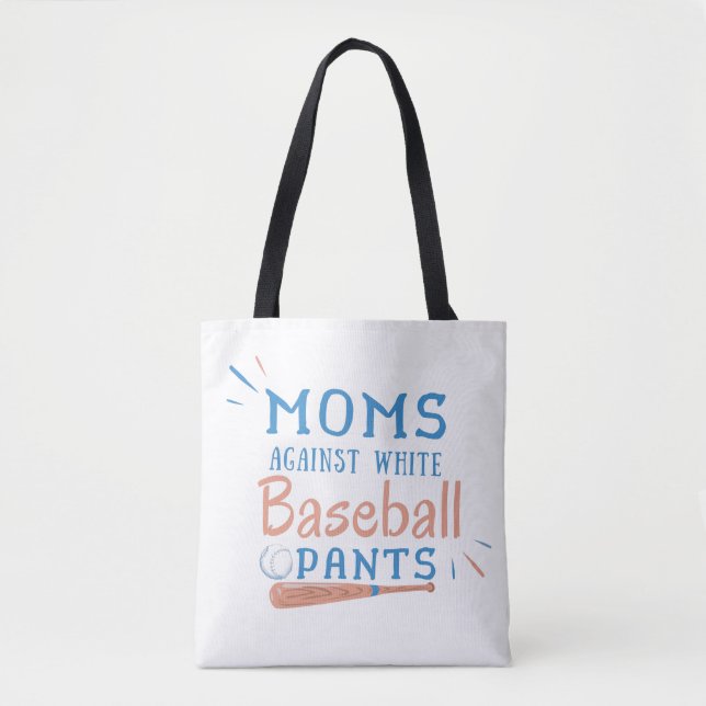 Mammor Mot White baseball Byxor Tote Bag Tygkasse (Framsida)