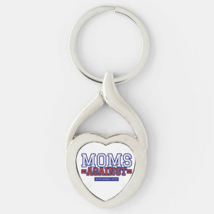 Mammor mot White Byxor Twisted Heart Silverfärgad Nyckelring