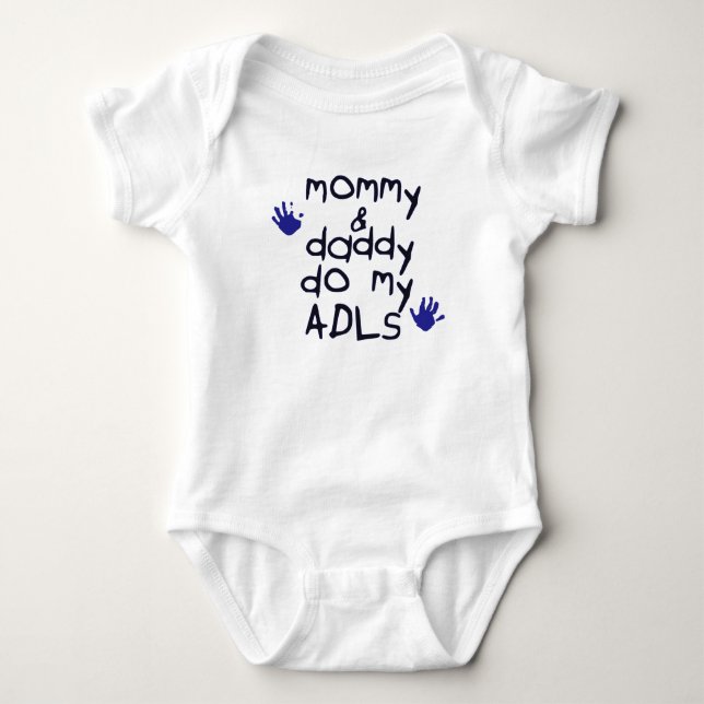 Mammor & pappan gör min bebis för ADLs T-shirt (Framsida)