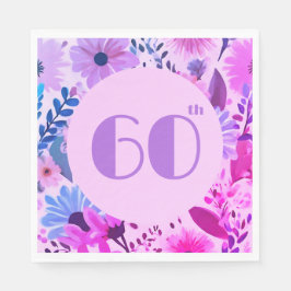 Mammor Rosa på födelsedagen och Lilac Blommigt Par Pappersservett