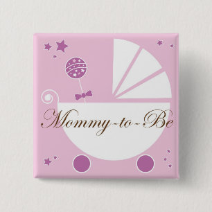 Mammor som är baby shower, klämmer fast knapp
