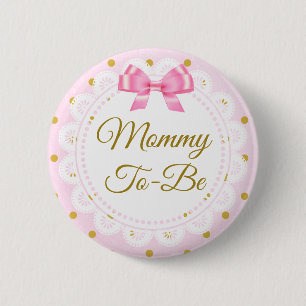 Mammor som är baby showerrosor & guld, knäppas knapp
