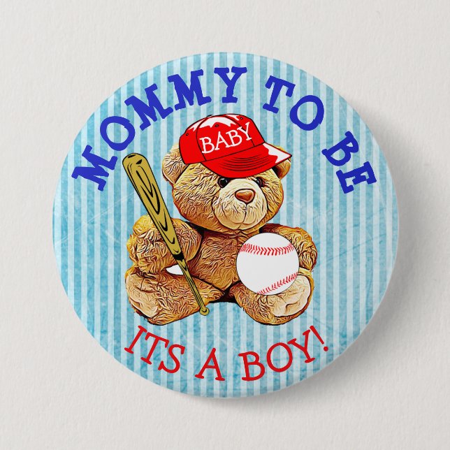 Mammor som är baseballnallebaby shower, knäppas knapp (Framsida)