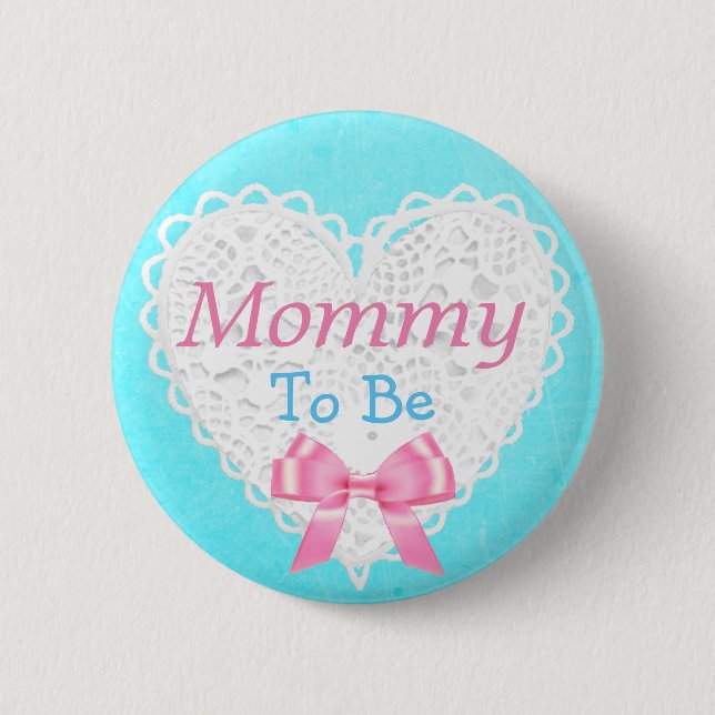 Mammor som är blått- och rosababy shower, knäppas knapp (Framsida)
