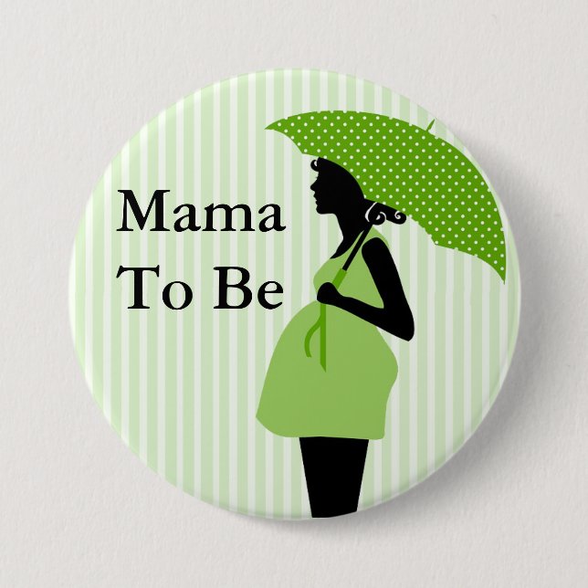 Mammor som är den gröna Themed baby shower, Knapp (Framsida)