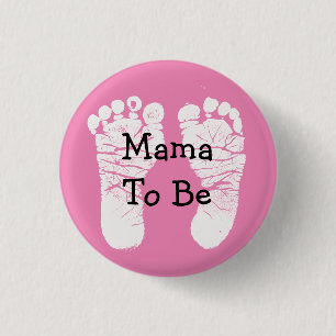 Mammor som är den rosa Fooprint baby shower, Knapp