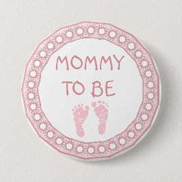 Mammor som är den rosa korallbaby shower, knäppas knapp