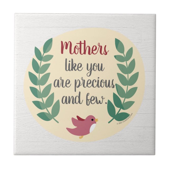 Mammor som du är Precious och få Mamma Bird Kakelplatta (Framsidan)