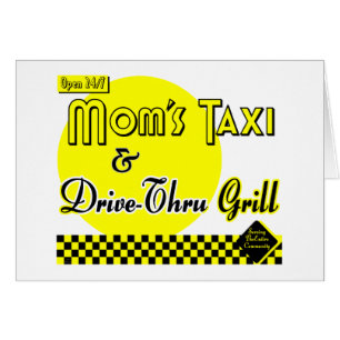 Mammor Taxi & Drive-Thru Retro Art-kort Hälsningskort