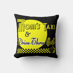 Mammor Taxi och Grill Funny Retro Pillow Kudde