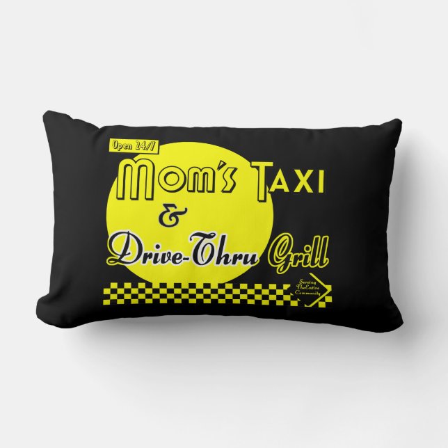 Mammor Taxi och Grill Retro Pillow Lumbarkudde (Framsida)