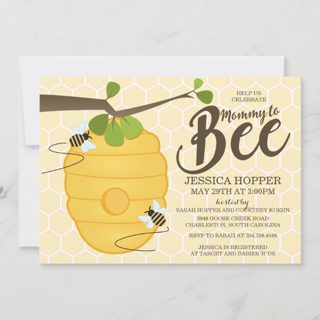 Mammor till bibaby shower inbjudningar (Framsida)