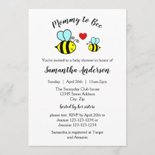Mammor till biet - baby showerinbjudan inbjudningar