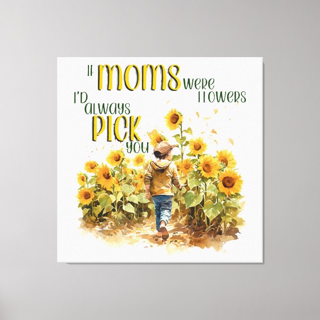 mammor var blommor canvastryck (Framsida)