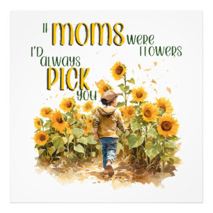 mammor var blommor fototryck
