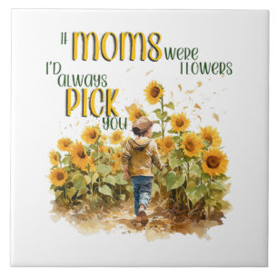 mammor var blommor kakelplatta