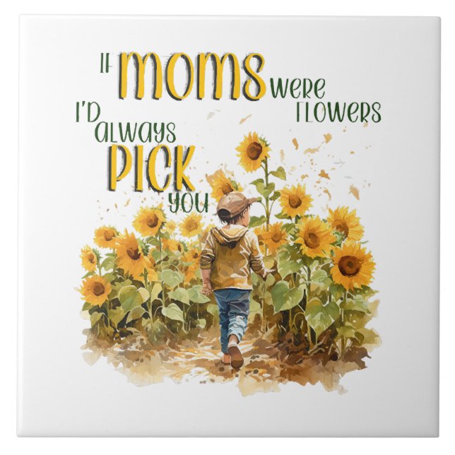 mammor var blommor kakelplatta (Framsidan)