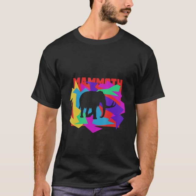 Mammoth Animal Mosaik Puzzle T Shirt (Framsida)