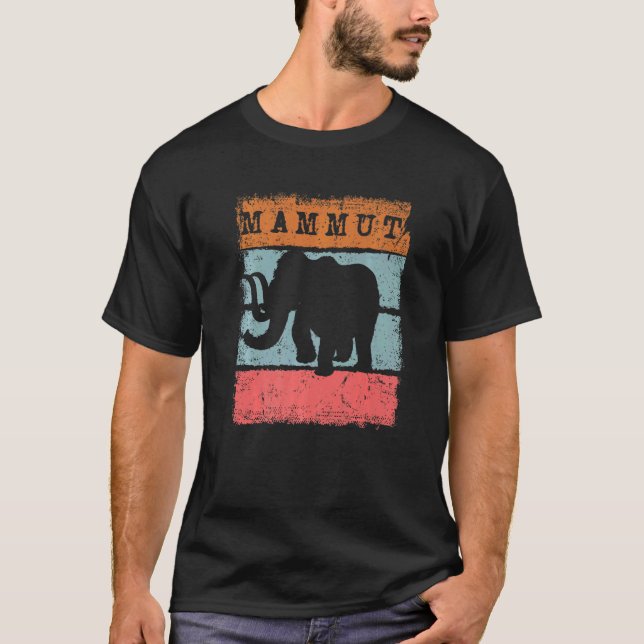 Mammoth Big Ice Woolly Elephant Mammuthus Mastodon T Shirt (Framsida)