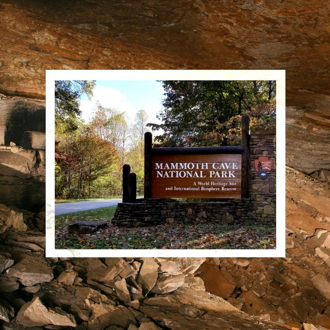 Mammoth Cave Entrance Sign, nationalpark Vykort (Skapare uppladdad)