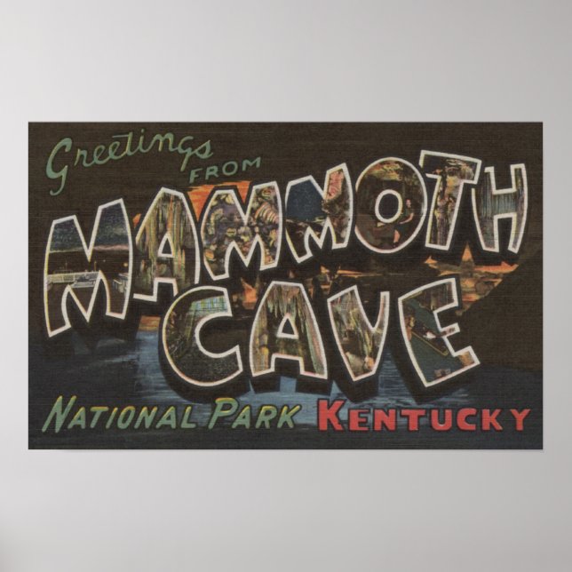 Mammoth Cave, Kentucky - Large Brev Scenes Poster (Framsidan)