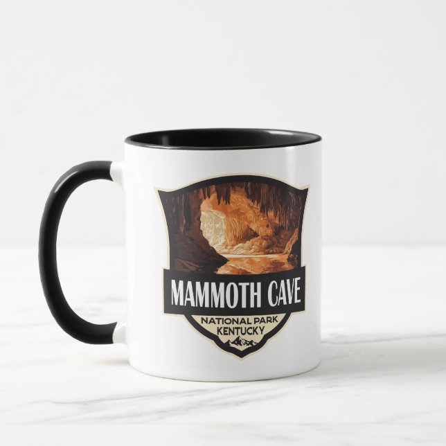 Mammoth Cave National Park Illustration Retro Art Mugg (Vänster)