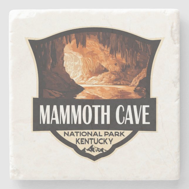 Mammoth Cave National Park Illustration Retro Art Stenunderlägg (Framsidan)