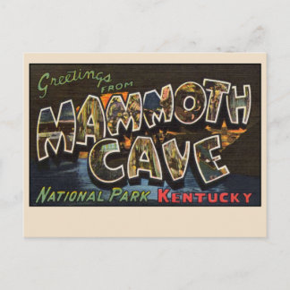 Mammoth Cave National Park, Kentucky Vintage Linne Vykort