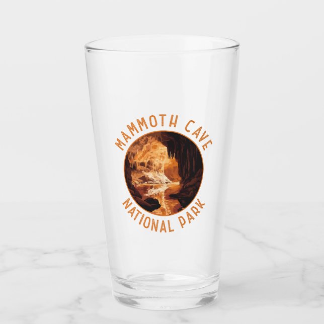 Mammoth Cave National Park Retro Distress Circle Glaskopp (Framsida)
