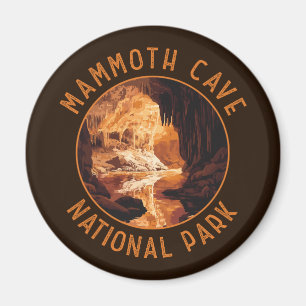 Mammoth Cave National Park Retro Distress Circle Magnet