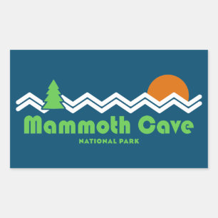 Mammoth Cave National Park Retro Rektangulärt Klistermärke