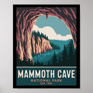Mammoth Cave National Park Vintage Camping Vandrin Poster