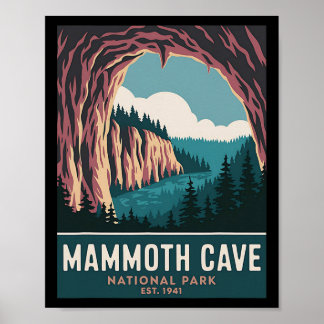 Mammoth Cave National Park Vintage Camping Vandrin Poster