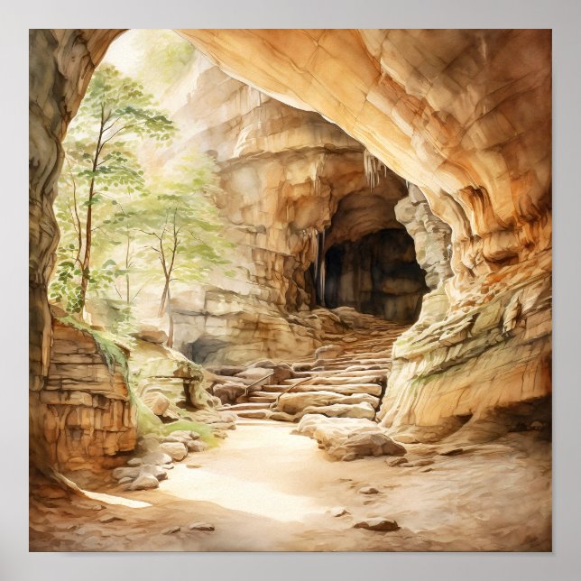 Mammoth Cave National Park Watercolor Poster (Framsidan)