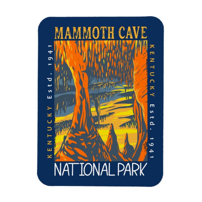 Mammoth Cave nationalpark Kentucky Distress Magnet (Vertikal)