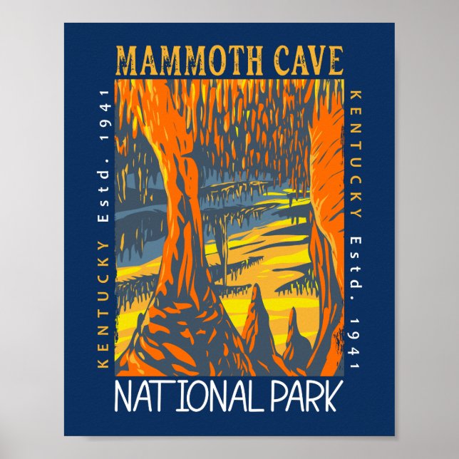Mammoth Cave nationalpark Kentucky Distress Poster (Framsidan)