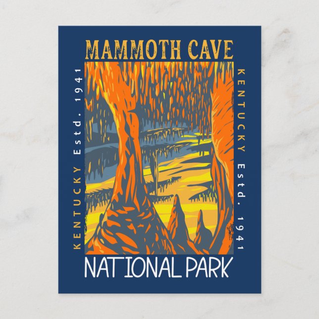 Mammoth Cave nationalpark Kentucky Distress Vykort (Framsida)