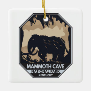 Mammoth Cave nationalpark Wooly Mammoth Emblem Julgransprydnad Keramik