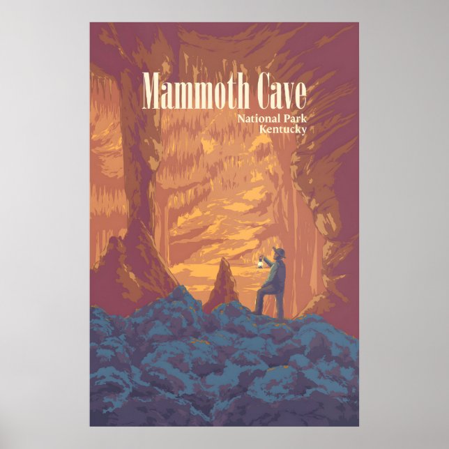 Mammoth Cave nationalparks reseskylt Poster (Framsidan)