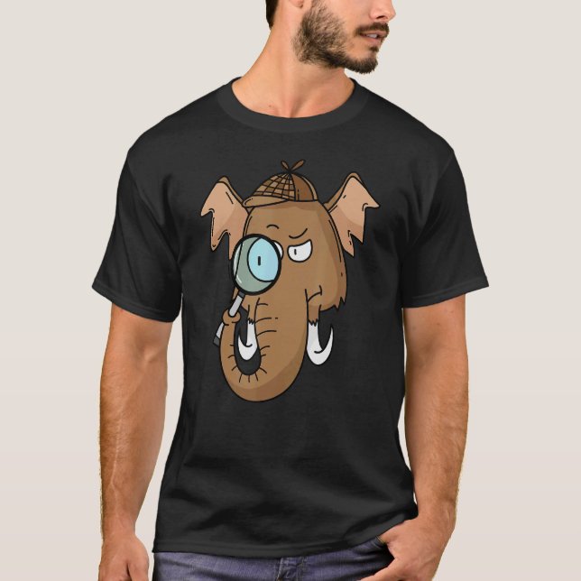 Mammoth detektiv med förstoringsglas t shirt (Framsida)