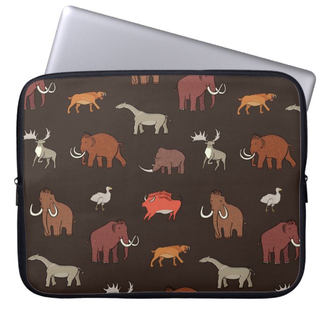 Mammoth Era: Förhistorisk Mönster. Laptop Fodral (Framsidan)